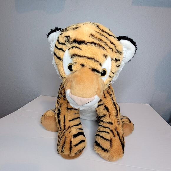 Gitzy Tiger Cub Plush Soft Stuffed Animal 14" Inches Orange Black White Jungle - Picture 3 of 12